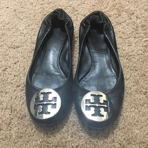 Tory Burch black Reva ballerina flat